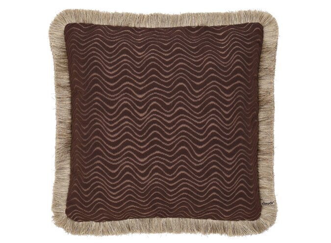 Coussin Scrolla Exclusive Dark Chocolate + Fringe Gold
