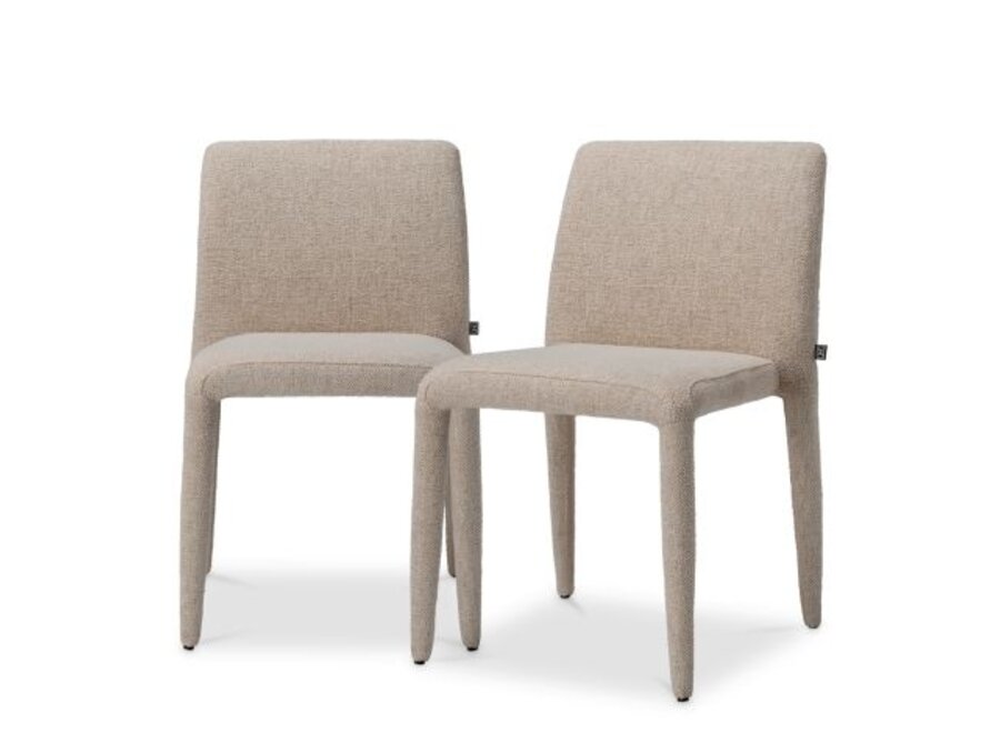 Chaise de salle à manger 'Leiza' lot de 2 - Renato off-white