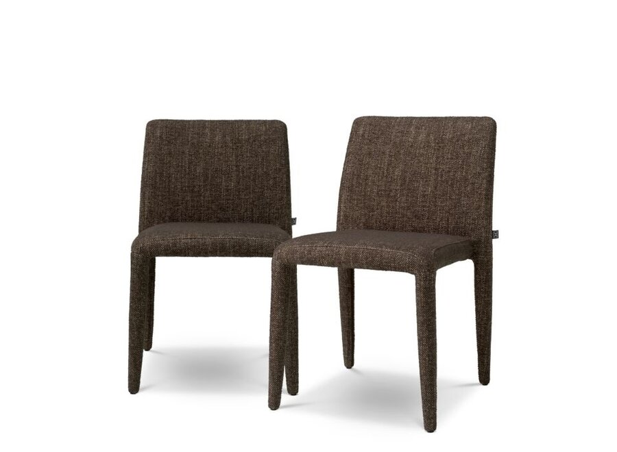 Chaise de salle à manger 'Leiza' lot de 2 - Renato brown