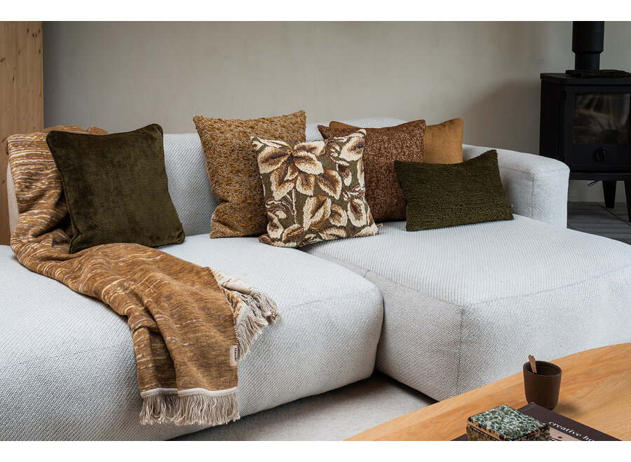 Decorative cushion Capria Mustard + Piping