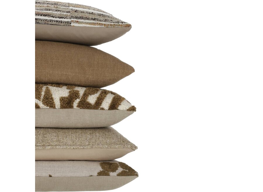 Decorative cushion Maddy Cappuccino + Zipper Sand