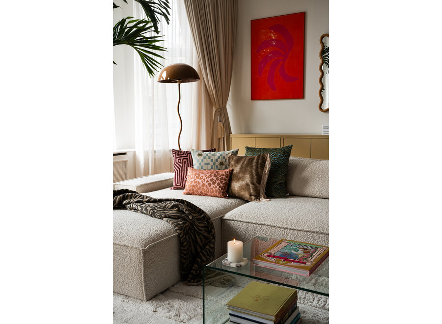 Sierkussen Bonsella Bronze + Fringe Long Gold