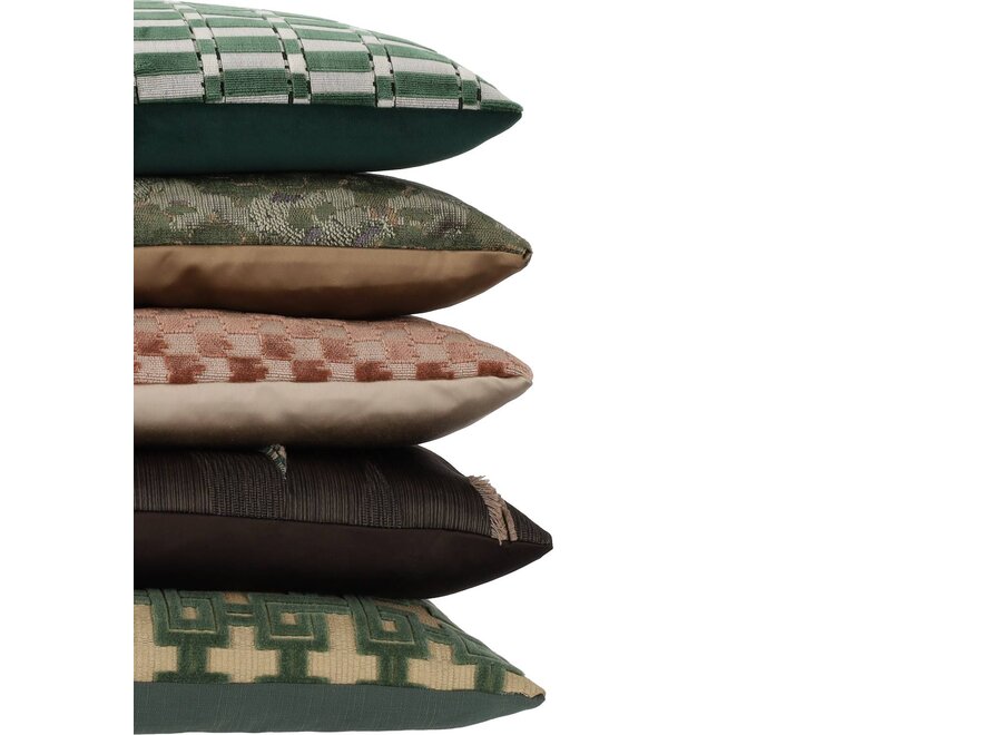 Decorative cushion Zayda Chocolate/Green