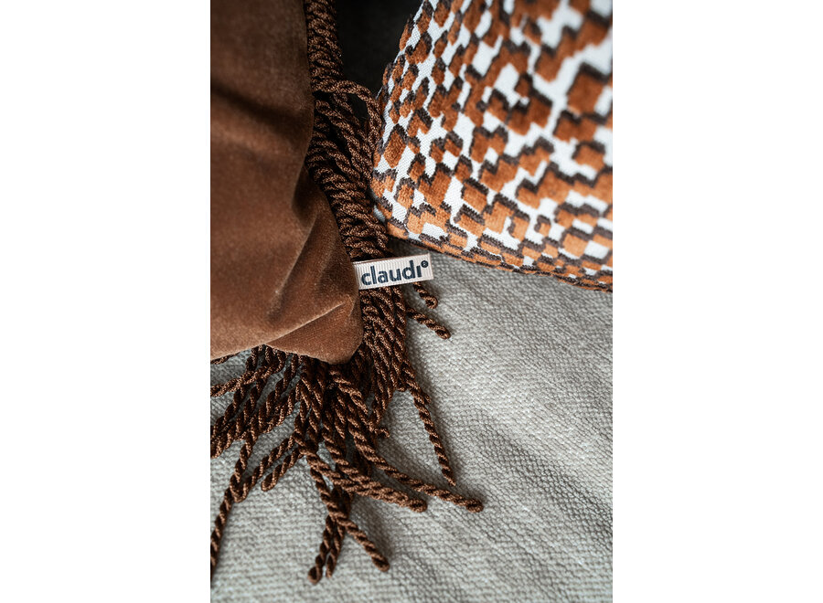 Decorative cushion Rosana Camel + Bullion Small Copper