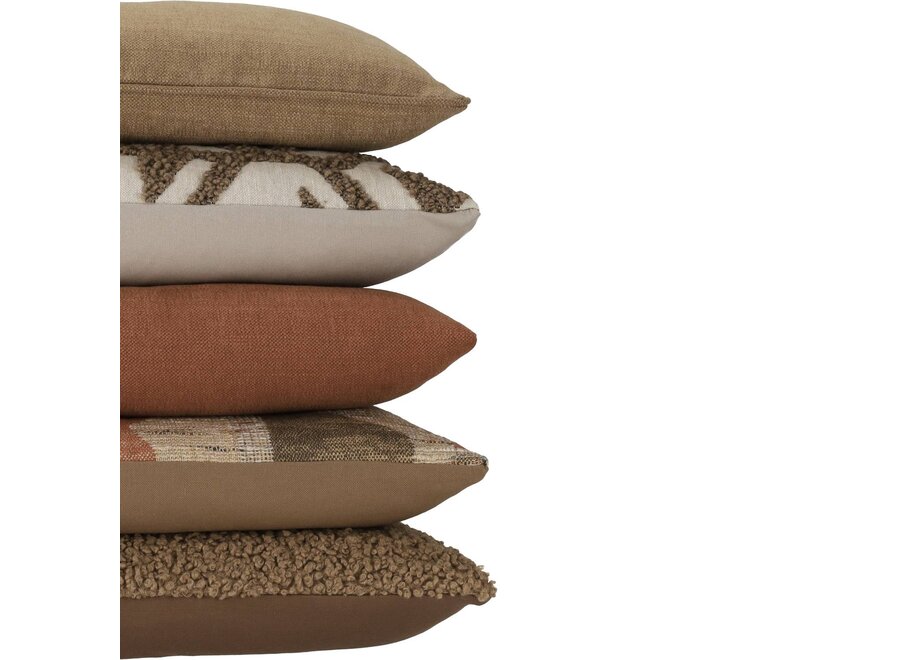 Decorative cushion Maddy Cappuccino + Zipper Sand