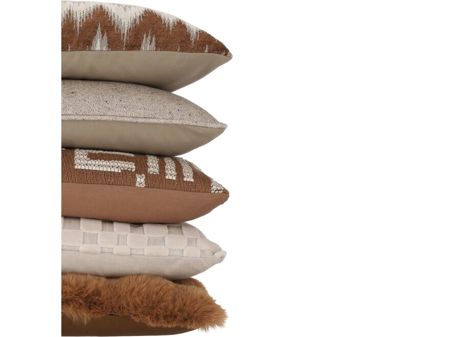 Coussin décoratif Estrella Naturel + Piping