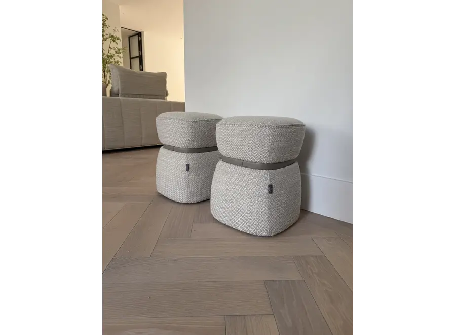 Stool ‘Vera' - Light Taupe Hopsack