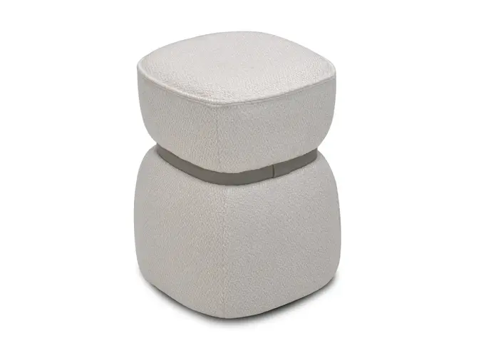 Tabouret Vera - White Beige Fabric