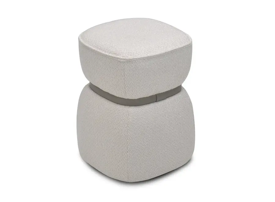 Hocker Vera - White Beige Fabric