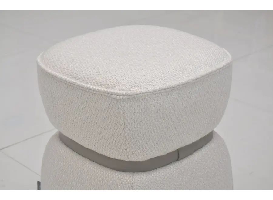 Hocker 'Vera' - White Beige Fabric