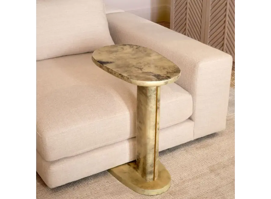 Table d'appoint 'Manuel' - Cream Leather