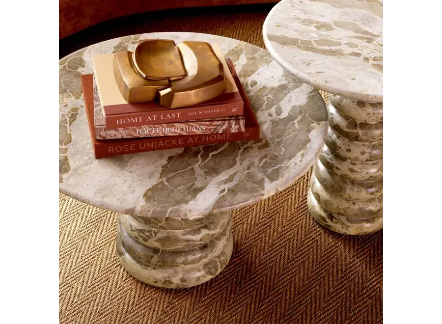Bijzettafel 'Lerici' - Chocolate marble