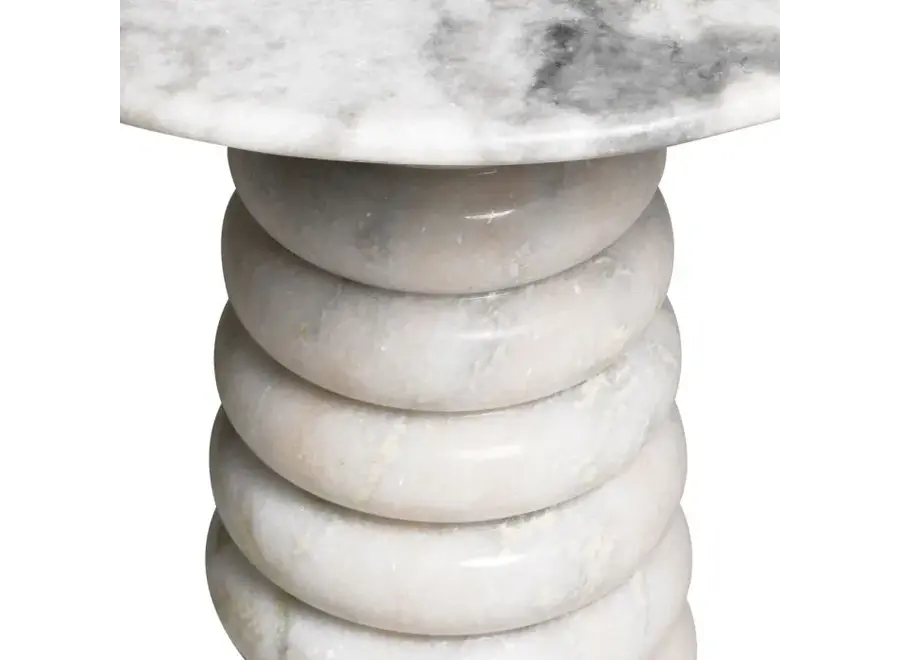 Bijzettafel 'Lerici' - White marble