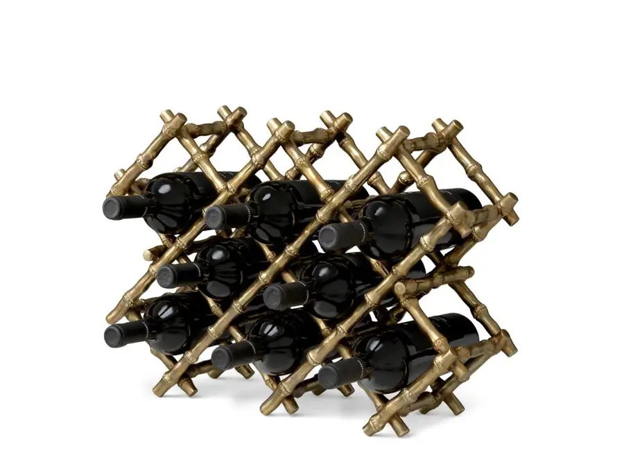 Design wijnrek 'Sassari' - Vintage brass finish