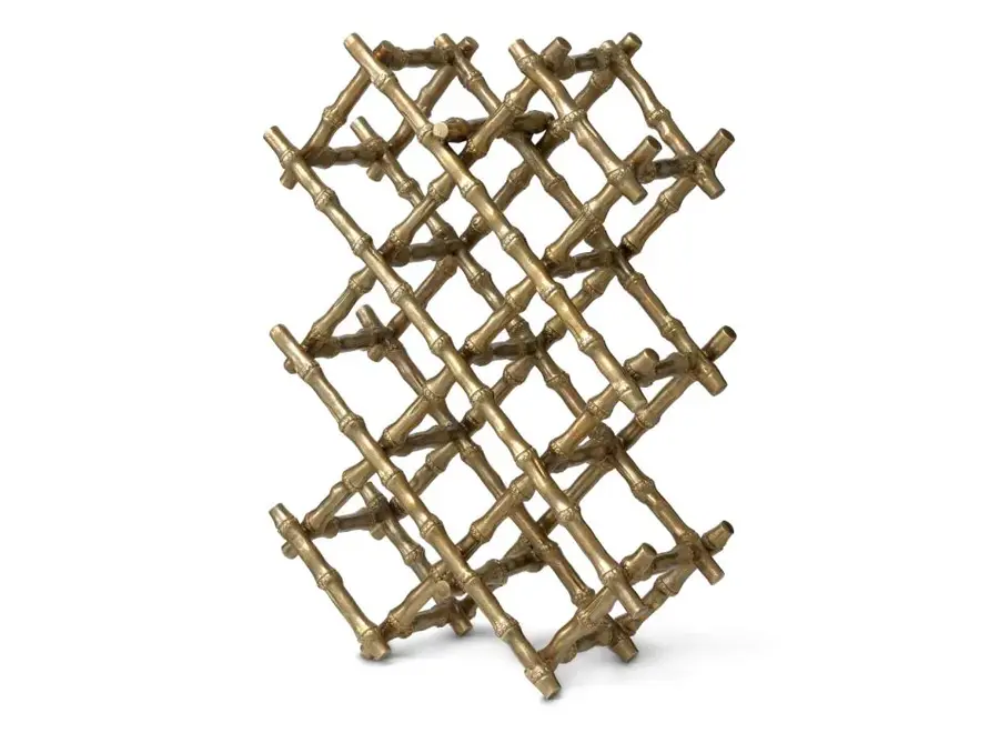 Designer wine rack 'Sassari' - Vintage brass finish