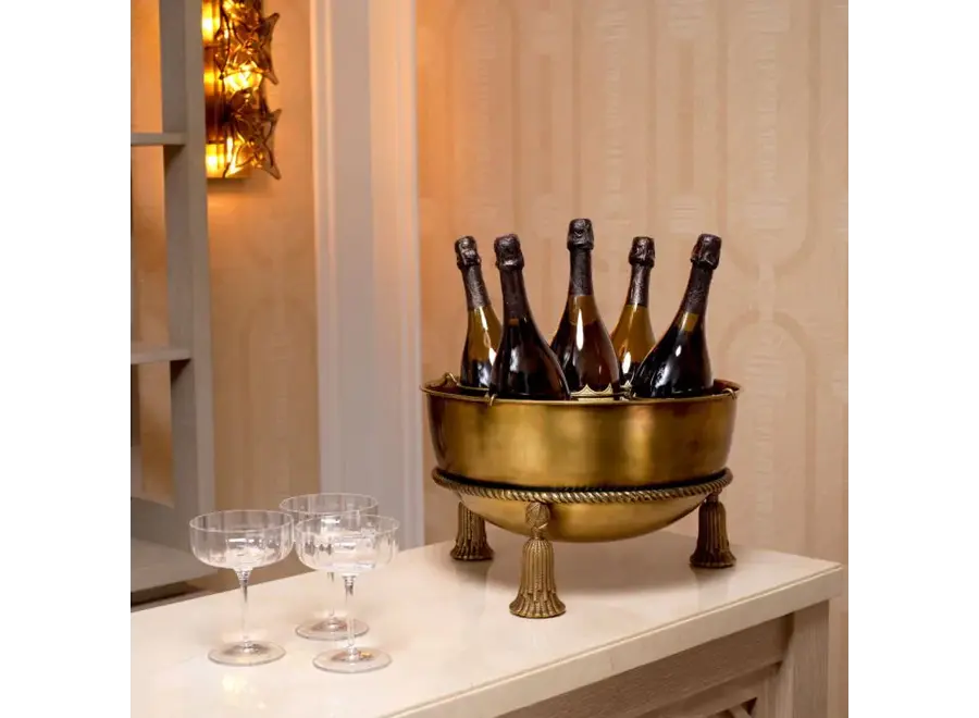 Champagne cooler 'Tassel' - Vintage brass