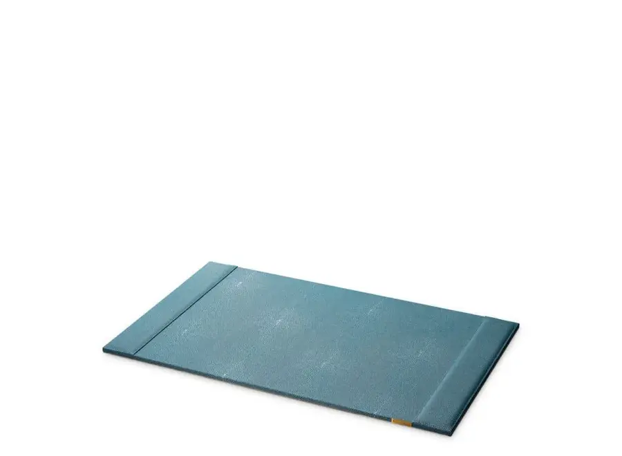 Leather desk blotter 'Scaleo' - Blue