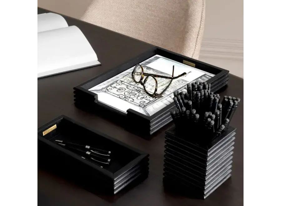 Schreibtisch-Set 'Elvane' - Set of 3 - Black