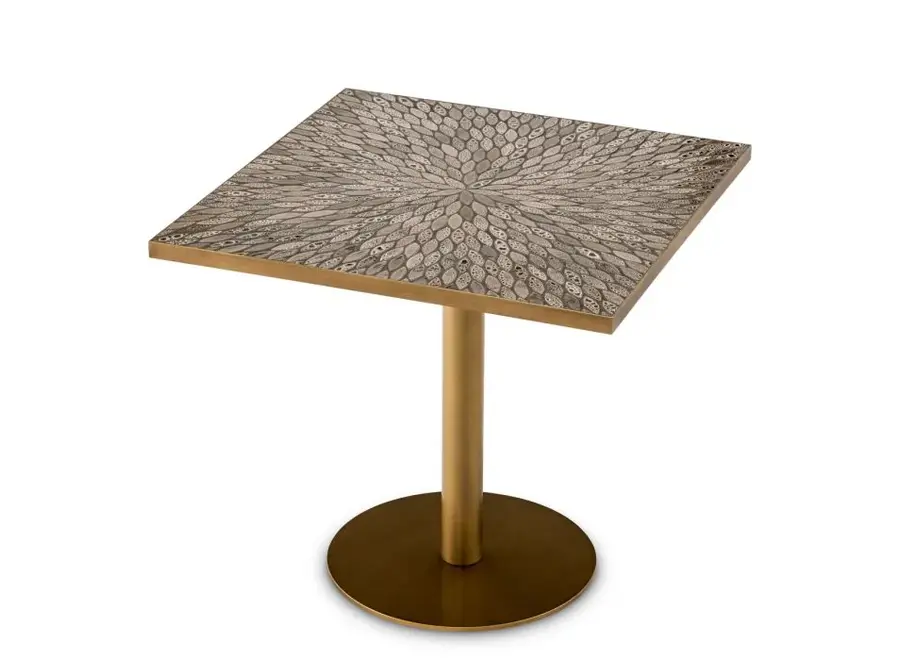 Dining table 'Declan' - Square - Antique Brass Finish