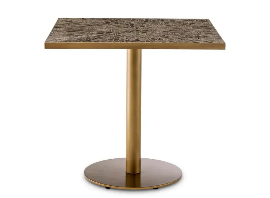 Eettafel 'Declan' - Square - Antique Brass Finish