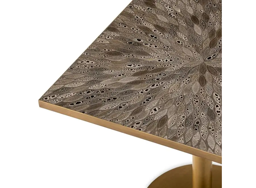Table à manger 'Declan' - Square - Antique Brass Finish