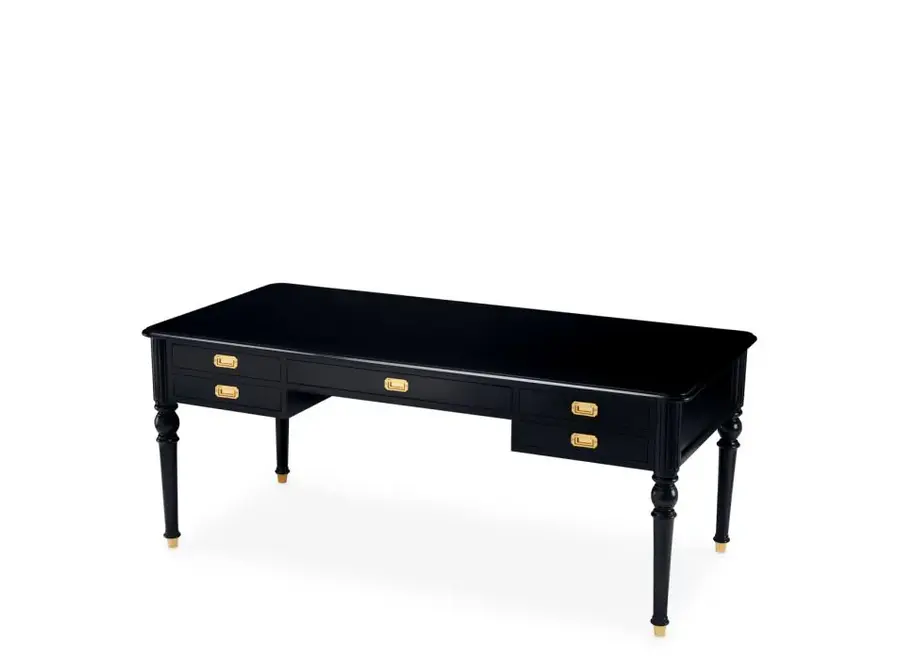 Schreibtisch 'Wimbledon' - Waxed Black Finish