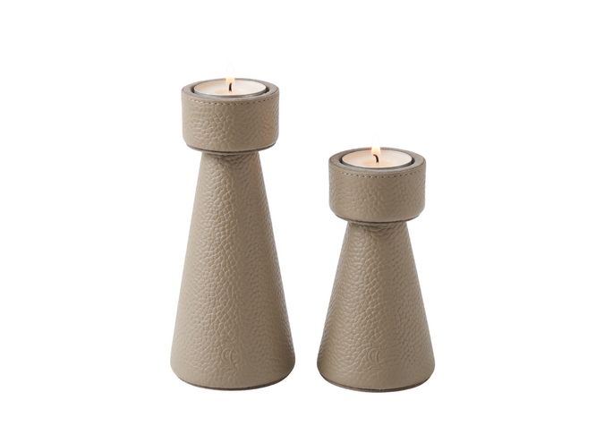 Candle holder Emily - Taupe - Set of 2