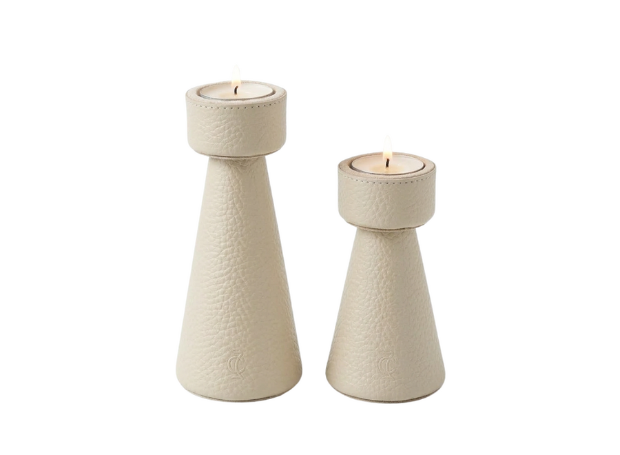 Candle holder Emily - Beige - Set of 2