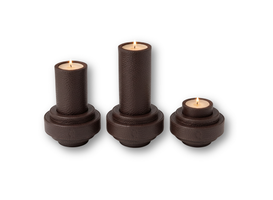 Kandelaar Ellen - Brown - set of 3