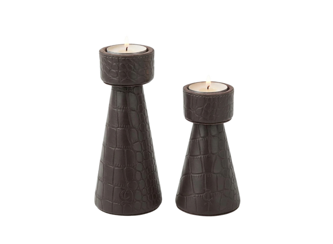 Porte-bougies Claire- Brown - Set of 2