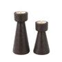 Candle holder Claire- Brown -  set of 2
