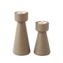 Candle holder Claire- Taupe -  set of 2