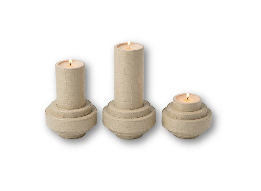 Candle holder Cate - Beige  - set of 3