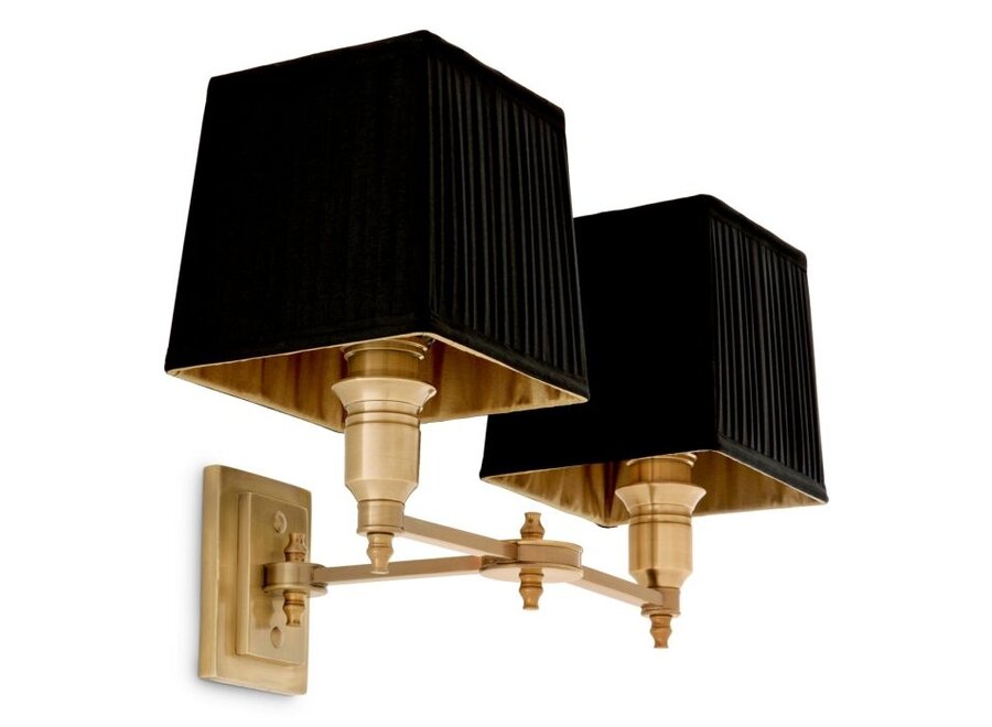 Wall lamp Lexington - Double - Black/Brass