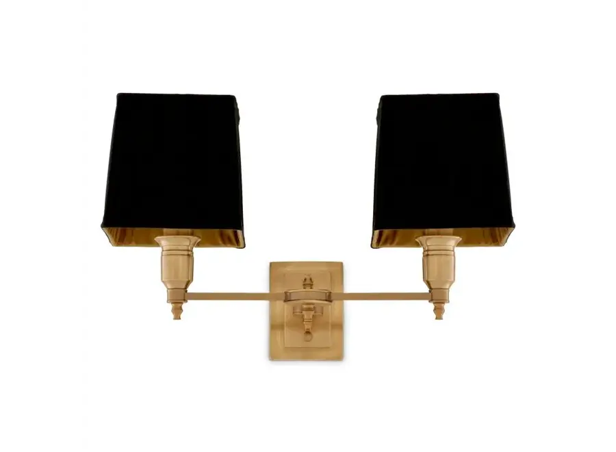 Wall Lamp 'Lexington' - Double - Black/Brass