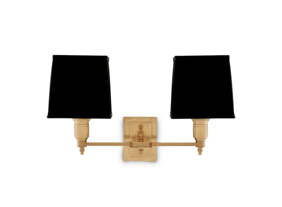 Wandlamp 'Lexington' - Double - Black/Brass