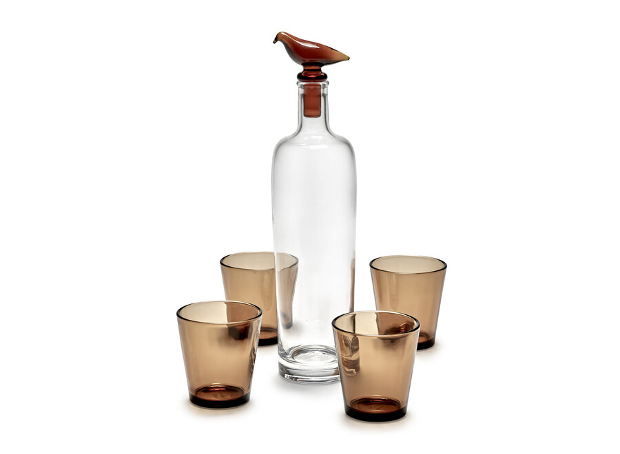 Kelly Wearstler - Perch carafe Transparant + stopper Amber