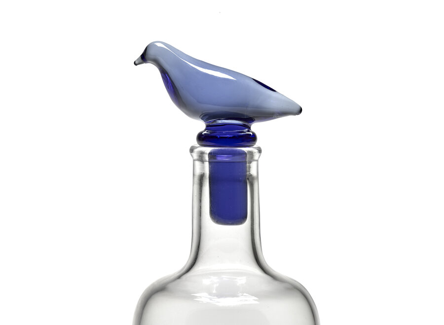 Kelly Wearstler - Perch carafe Transparant  + bouchon Blue