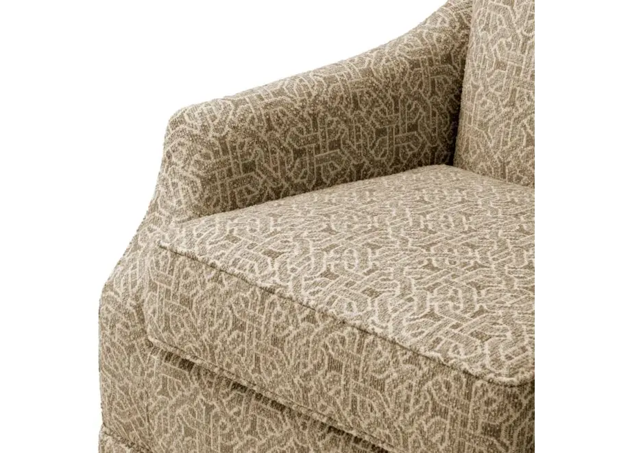 Swivel chair 'Madison' - Frieze jacquard beige