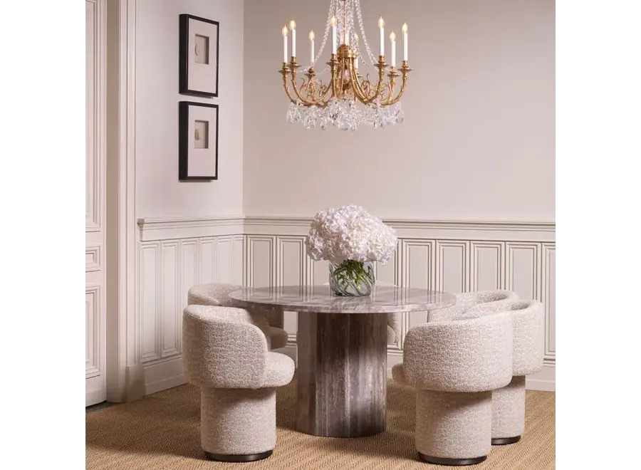 Dining table 'Florence' - Silver Travertine