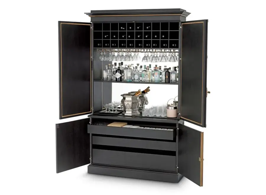Bar Cabinet 'Kellam' - Black Finish