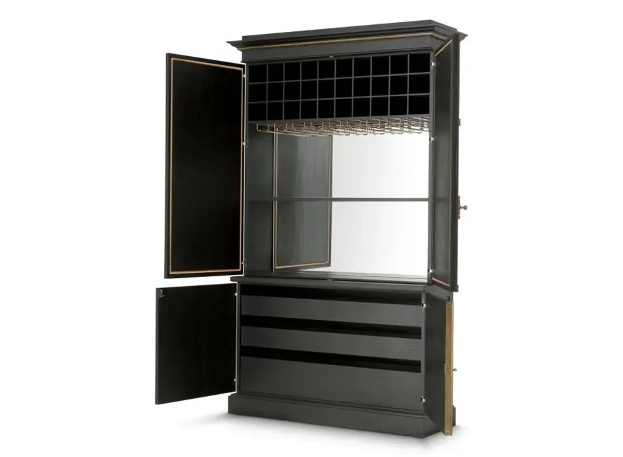 Bar Cabinet 'Kellam' - Black Finish