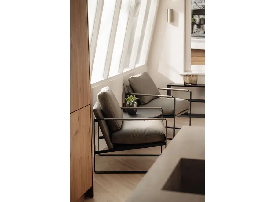 Sessel 'Mila' - Light Taupe Leather