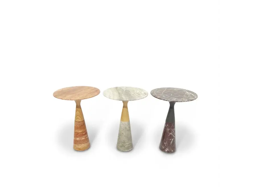 Side Table Mizu - Silver Travertine