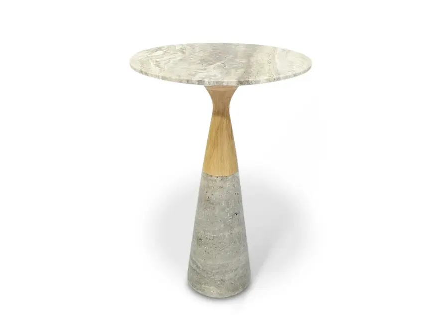 Side Table Mizu - Silver Travertine
