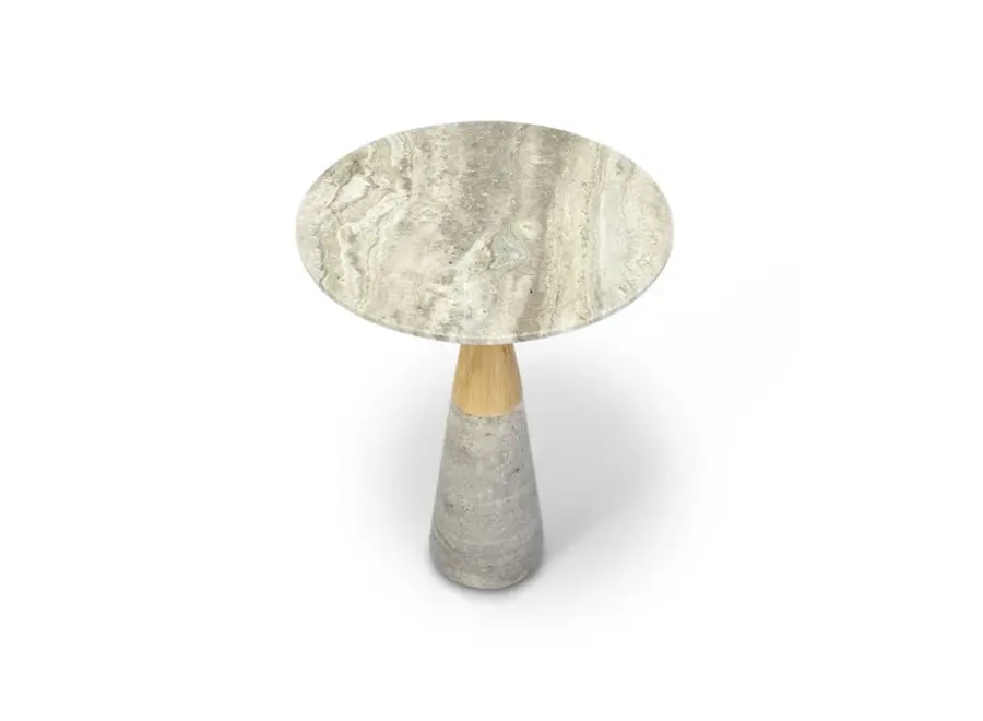 Table d'appoint Mizu - Silver Travertine