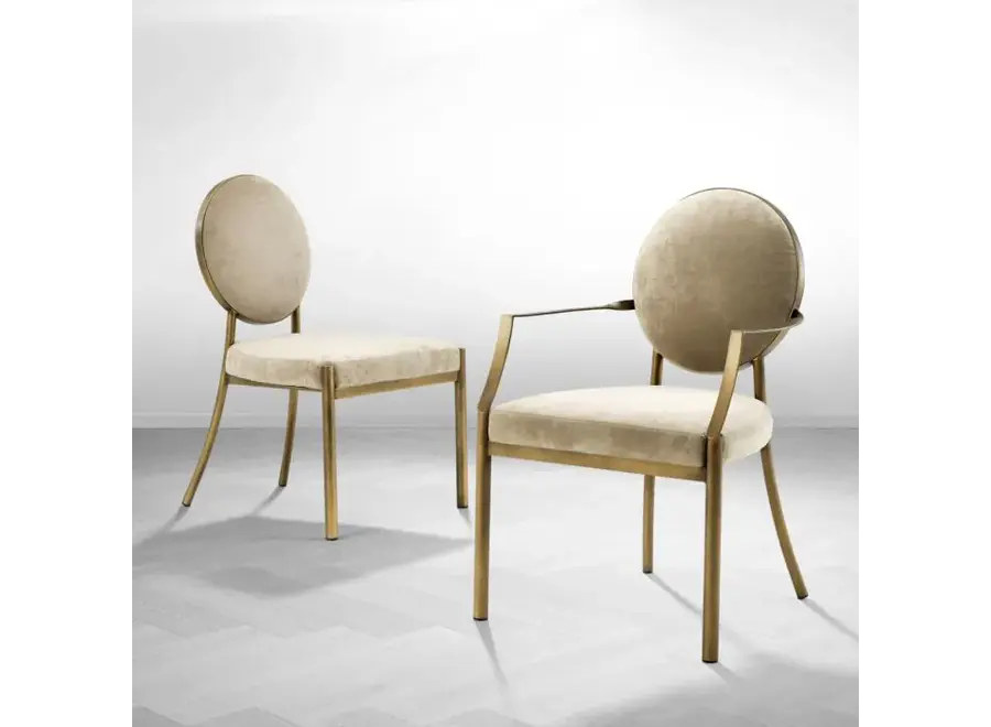 Eetkamerstoel 'Scribe' with arm - Greige velvet