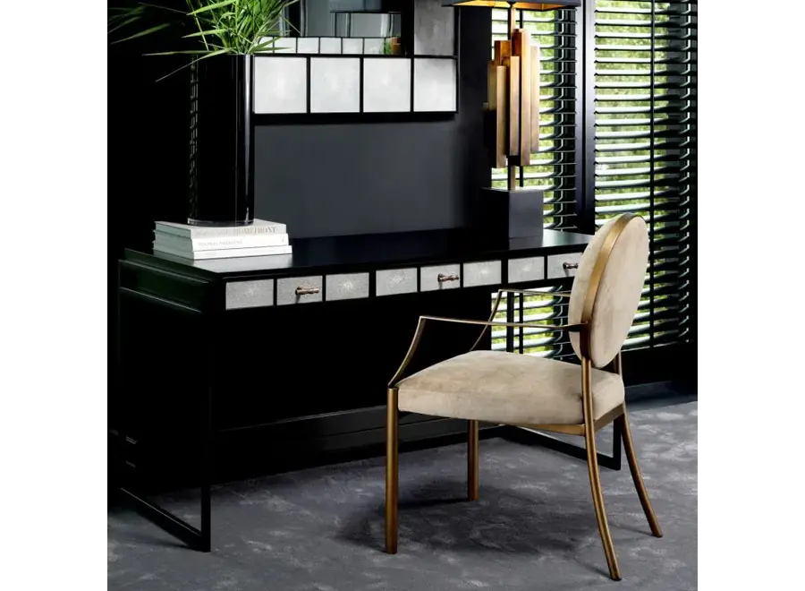 Eetkamerstoel 'Scribe' with arm - Greige velvet