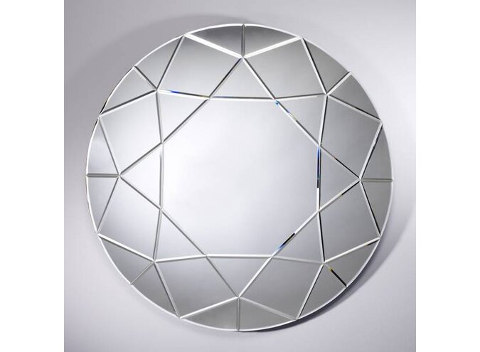 Grote ronde spiegel 'Round Diamond'