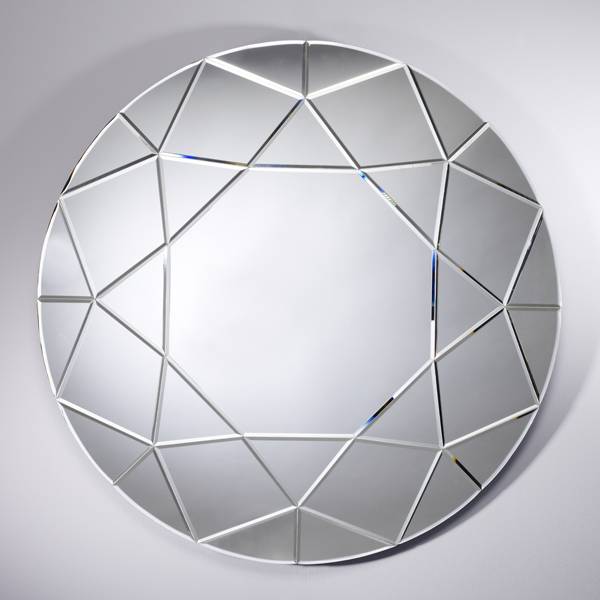 Deknudt Großer runder Spiegel 'Round Diamond' Durchmesser 90 cm